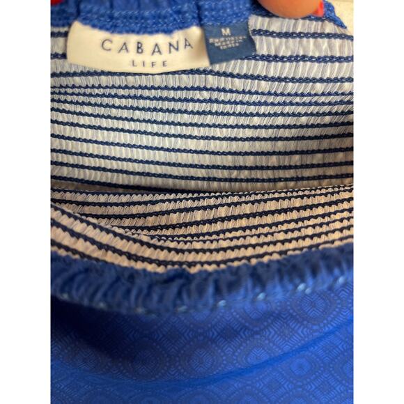 Cabana Life Royal Blues Embroidered Pom-Pom Off-The-Shoulder Dress Size Medium - Picture 8 of 13